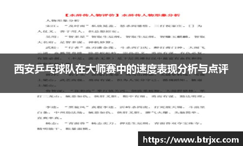 西安乒乓球队在大师赛中的速度表现分析与点评